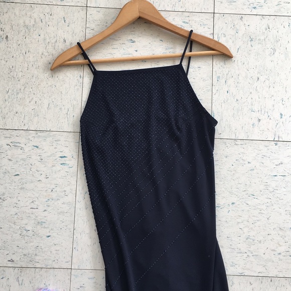 Vintage navy body con prom dress - Picture 2 of 5